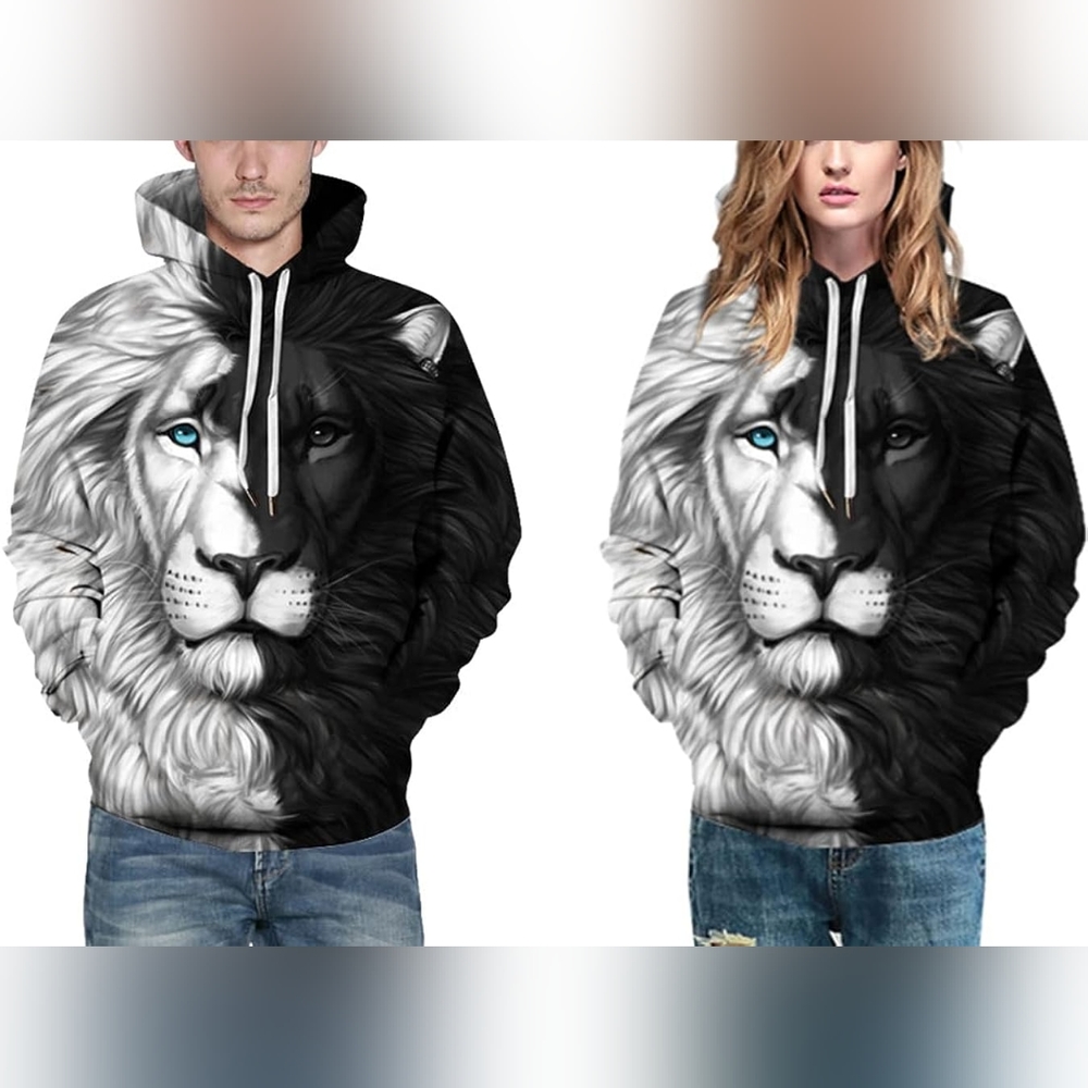 New Men's Graphic Drawstring Hoodie Sweater Multiple Sizes - Picture 6 of 6